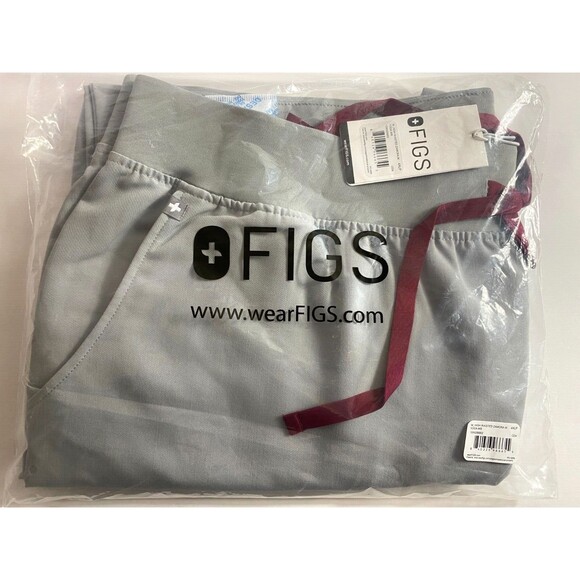 FIGS Womens Zamora Yoga Scrub Pants High Waisted WB 4XLP Cement Gray Grey NWT - Picture 2 of 4